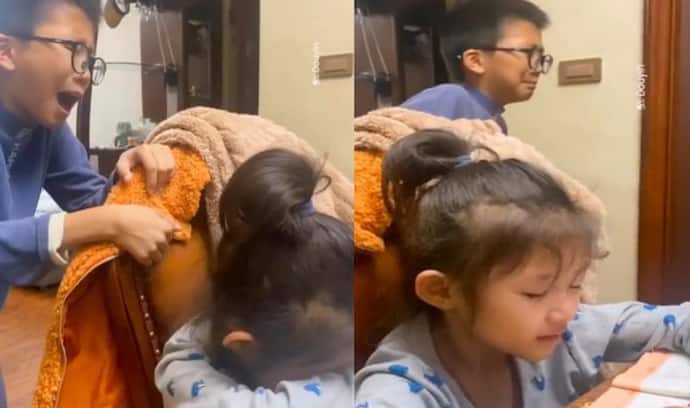 छोटी बहन को मैथ पढ़ाते-पढ़ाते अचनाक जोर-जोर से रोने लगा भाई, Viral Video को देख बचपन की आ जाएगी याद