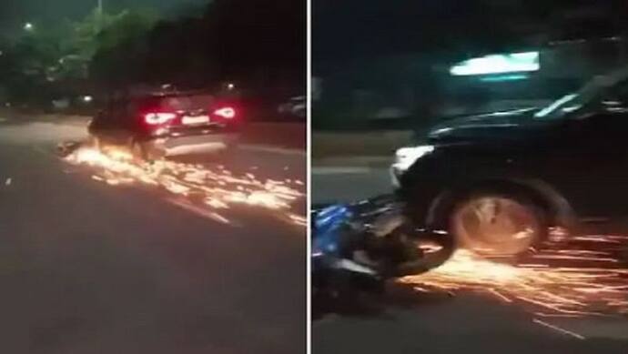 गाजियाबाद में 1 किमी तक बाइक को घसीटता ले गया कार चालक, निकलती रही चिंगारी और चिल्लाते रहे लोग