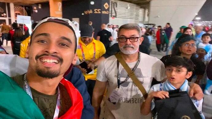 FIFA World Cup 2022 : आमिर खान ने कतर पहुंचकर बेटे सहित इस टीम को किया सपोर्ट, एक्स वाइफ भी दिखीं साथ  