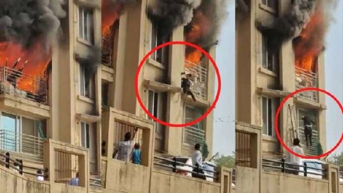  मुंबई की 21 मंजिला इमारत में लगी भीषण आग: मौत को सामने देख बालकनी पर लटके लोग, लड़की ने लगा दी छलांग