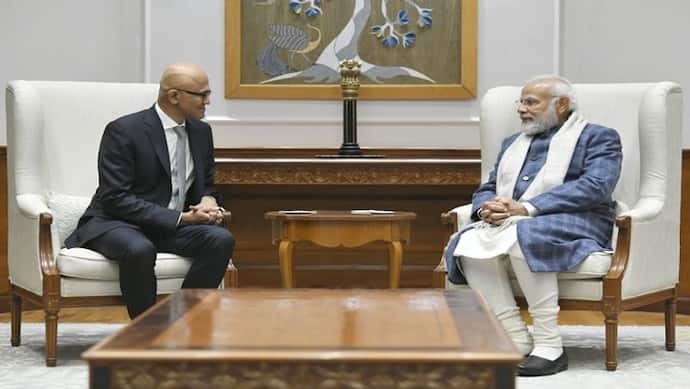 प्रधानमंत्री नरेंद्र मोदी ने माइक्रोसॉफ्ट के CEO सत्या नडेला से की मुलाकात, डिजिटल ट्रांसफॉर्मेशन पर हुई बात