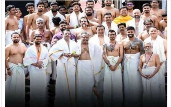 श्रीलंका के खिलाफ मैच से पहले तिरूवनंतपुरम मंदिर पहुंची टीम इंडिया, पारंपरिक वेशभूषा में की पूजा-अर्चना