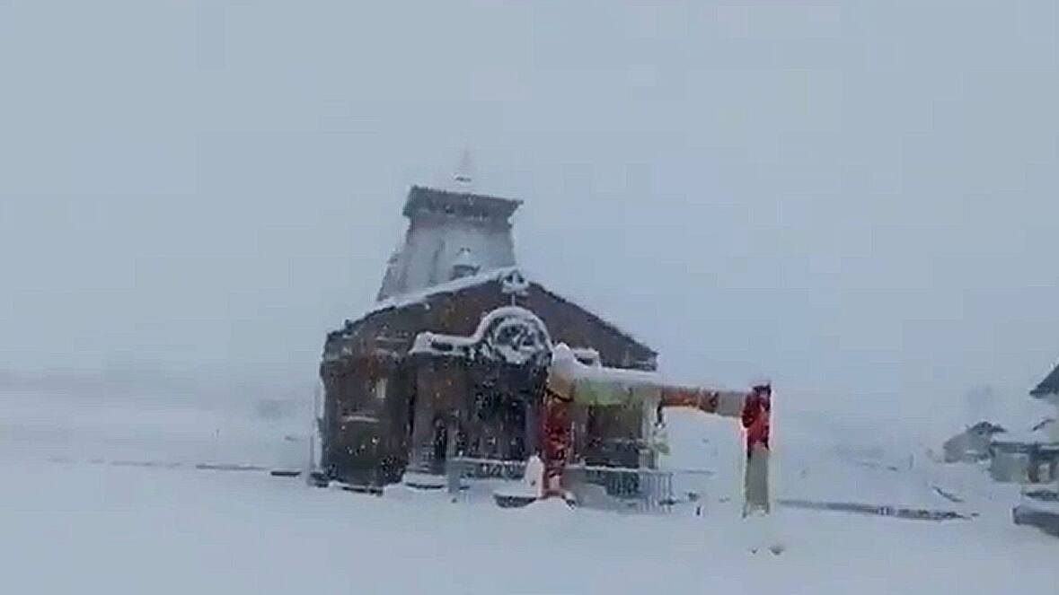 kedarnath snowfall video