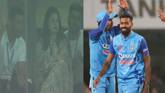 MS Dhoni saw the match with wife Sakshi