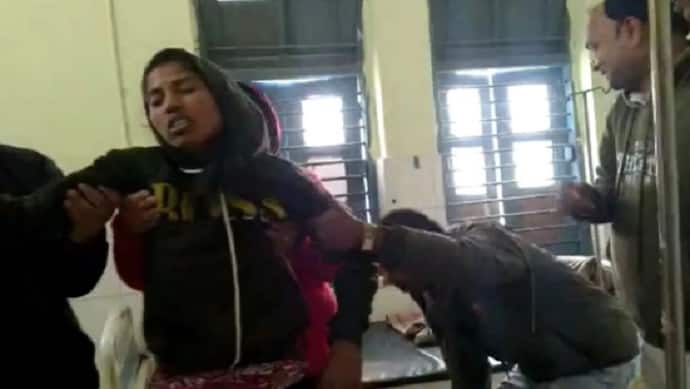 bihar inter exam chhapra female constable slapped a girl student another girl faints after hearing sound