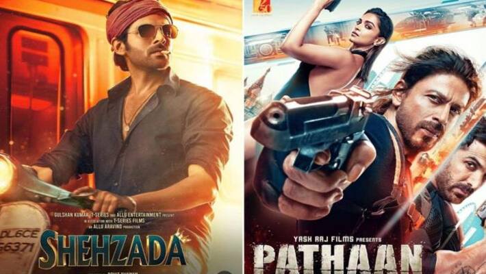 shahrukh khan film pathaan ticket price went down on 17 february while releasing kartik aaryan shehzada KPJ