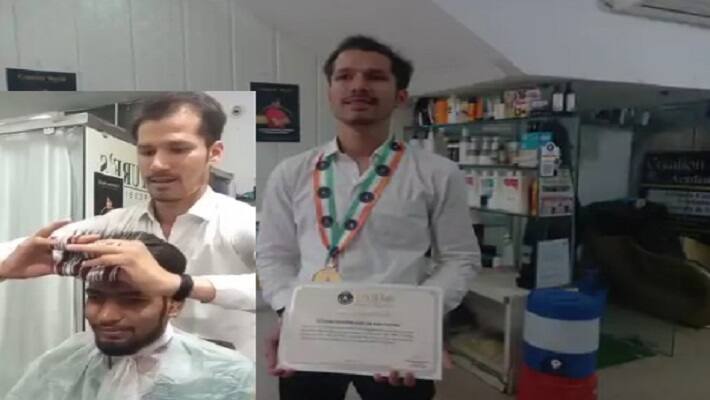 ujjain news 26 year old unique hairdresser aditya name entered in record book
