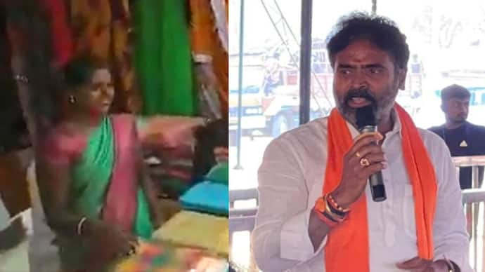 Karnataka BJP MP S Muniswamy shouting at a woman