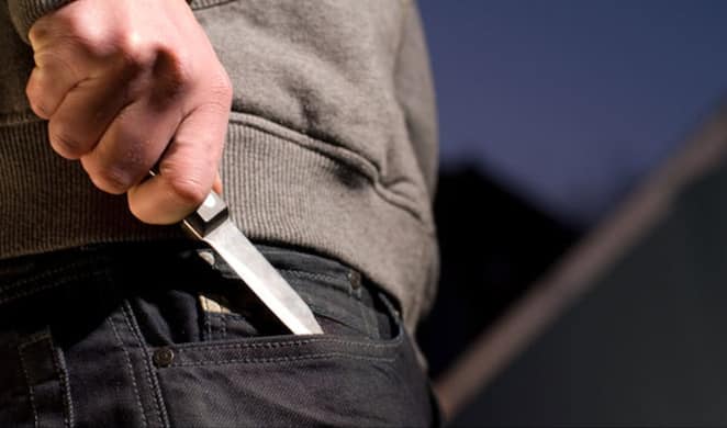 police catch man roaming with knife 