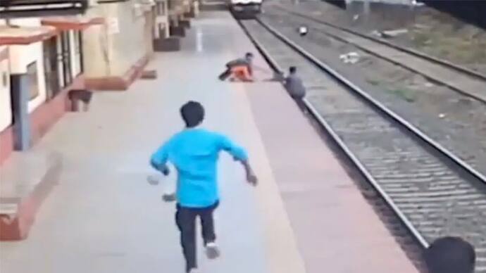 VVS Laxman shares viral Video of man saving visually impaired woman child from railway track