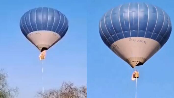 air balloon catches fire 
