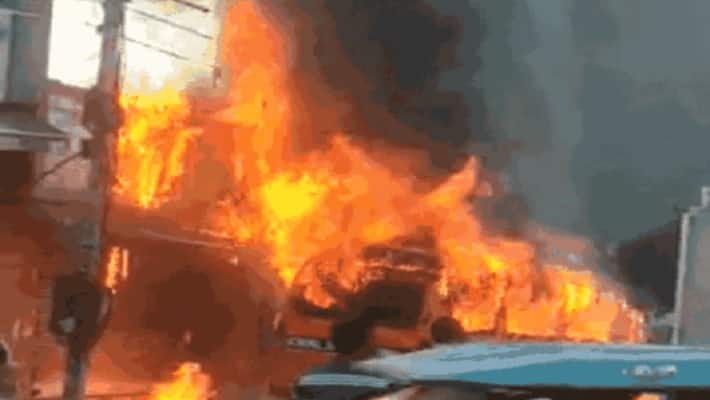 school bus fire incident in palwal