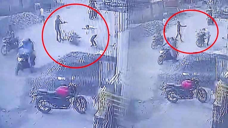 Shocking CCTV footage of criminals trying to shoot youth in Bihar 