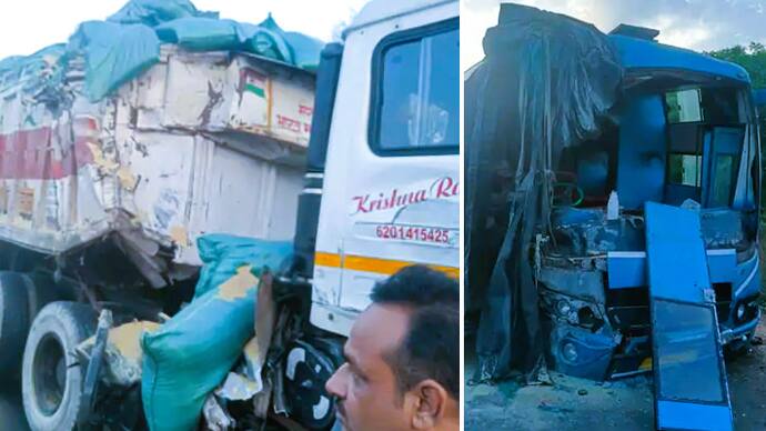 bus and trolley collision in Shajapur