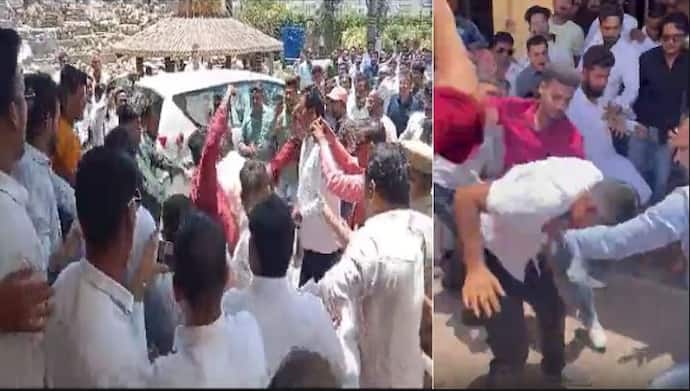 congress party supporters fight