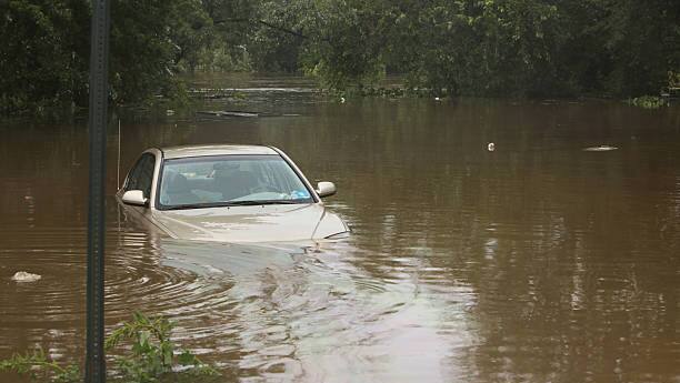 waterlogged car