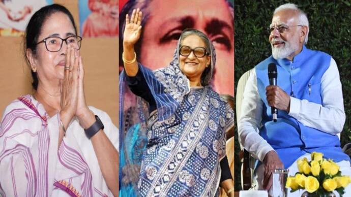 Sheikh Hasina narendra modi mamata banerjee