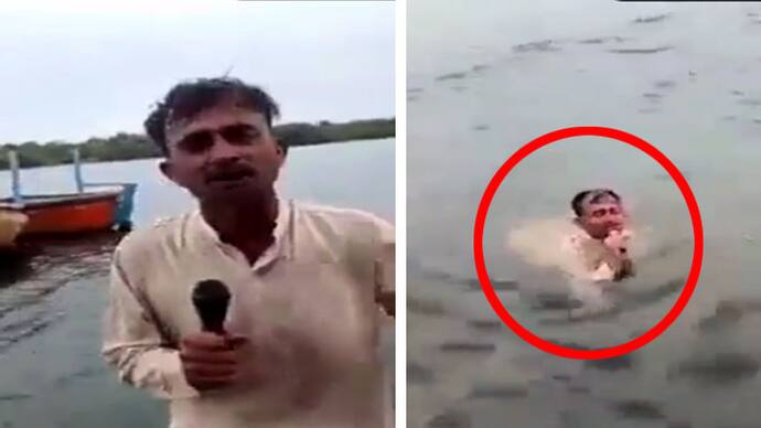 pakistan news reporter in water