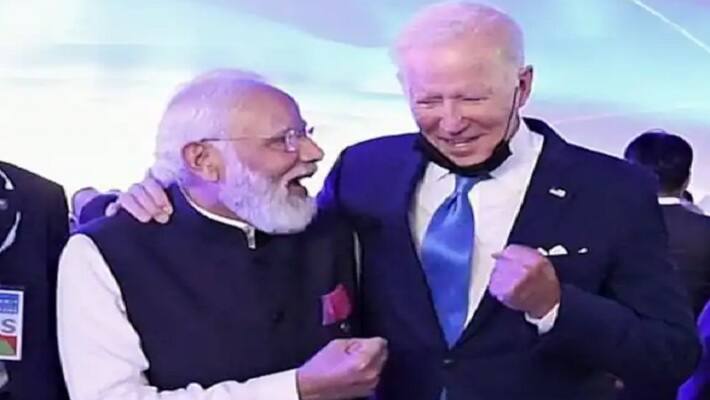 Narendra Modi with Joe Biden