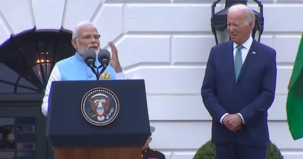 Pm Modi Us Tour व्हाइट हाउस में गूंजे मोदी मोदी के नारे जानें बाइडेन मोदी के भाषण की 7 बड़ी 4199