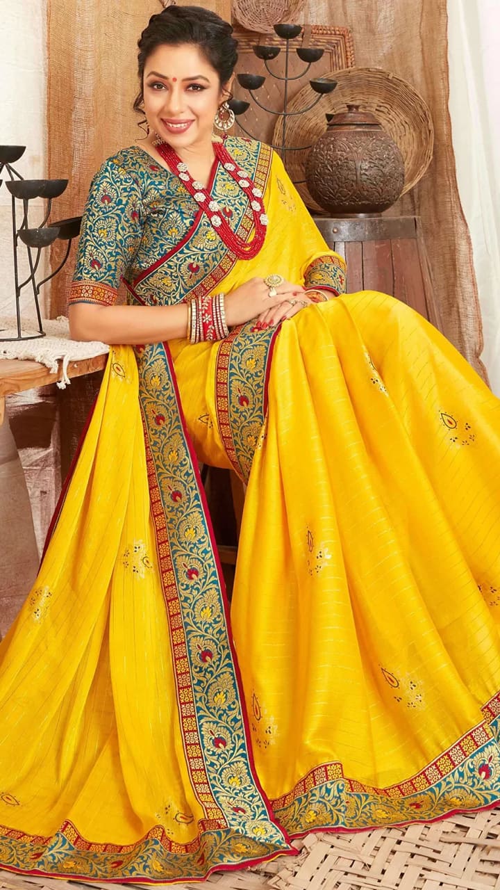 Chinon chiffon hand work saree | Saree designs, Chiffon saree, Traditional  sarees