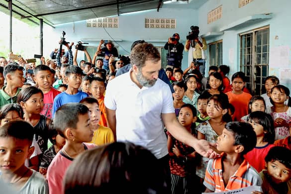 Rahul Gandhi visits relief camps in Manipur's Moirang see some pictures bsm