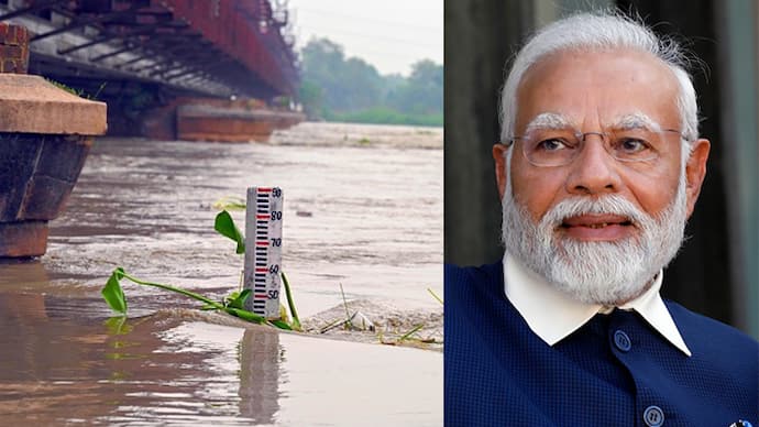 PM modi spoke to LG of Delhi about  flood like situation in Delhi Immediately on his arriva bsm
