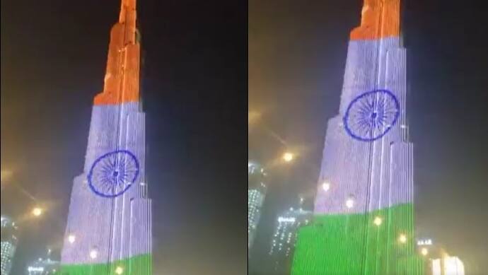 Indian Flag Displayed At Burj Khalifa