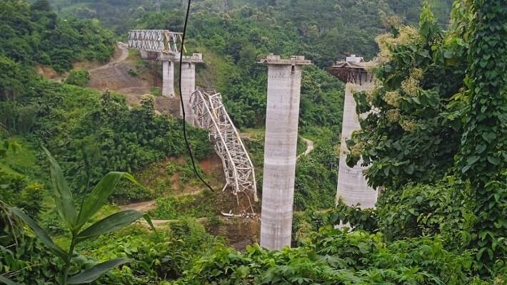 Mizoram railway bridge collapses
