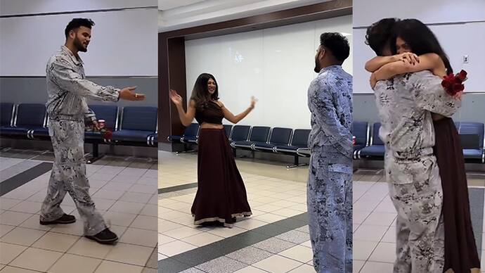 Watch the viral video of the woman dancing at the Canadian airport after seeing her boyfriend after five years bsm