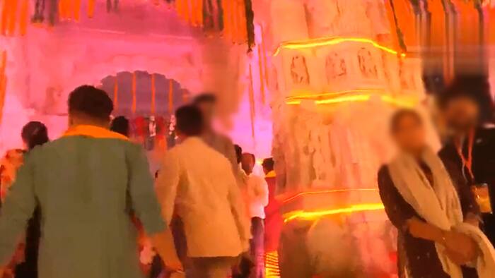 Watch viral visual  of under construction Ram Mandir inside  in Ayodhya on Deepotsav bsm