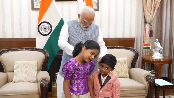 PM Narendra Modi with Childs