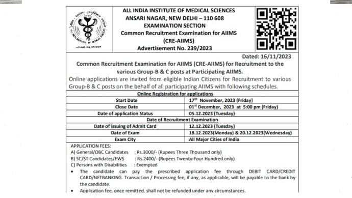 AIIMS CRE 2023