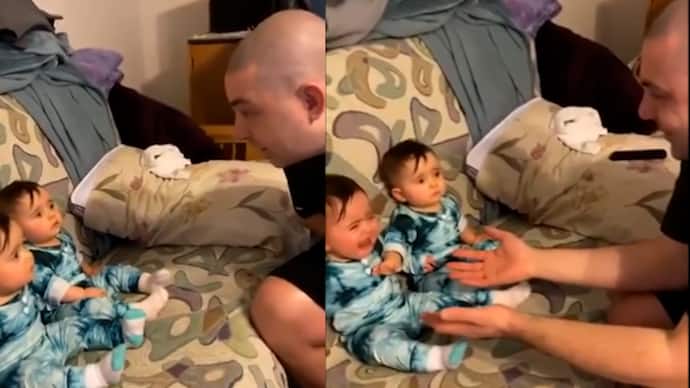 Two sisters didnt recognize their father after shaving  one cried other was surprised watch viral video bsm