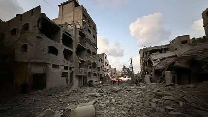 Israel Palestine War  Israeli airstrikes in Gaza Dozens killed many trapped under rubble bsm