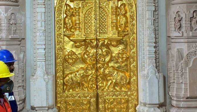 ayodhya ram mandir installed first golden gate see picture  bsm
