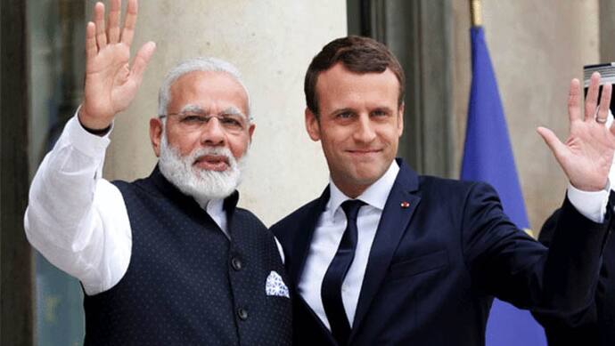 Narendra Modi and French President Emmanuel Macron