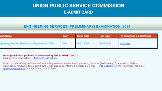 UPSC ese prelims admit card 2024 released