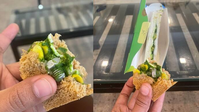  IndiGo s Bengaluru Chennai flight Passengers  confused by screw in sandwich photo goes viral on social media bsm