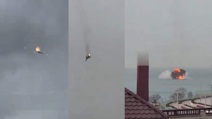 Watch viral video as Russian fighter jet crashes into the sea near Crimea bsm