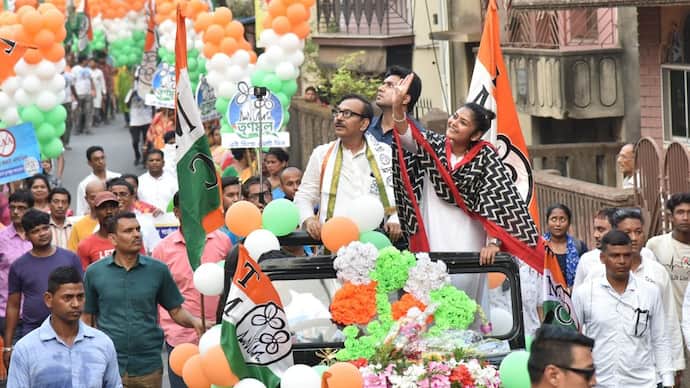 Lok Sabha Elections 2024 TMC candidate Saayoni Ghosh fell into protests while campaigning in Jadavpur bsm