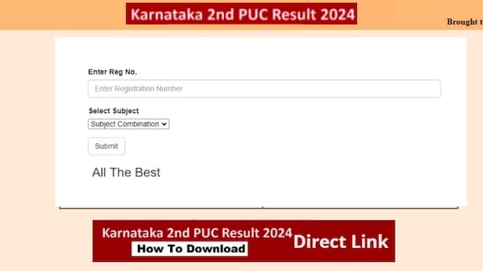 Karnataka 2nd PUC result 2024 direct link