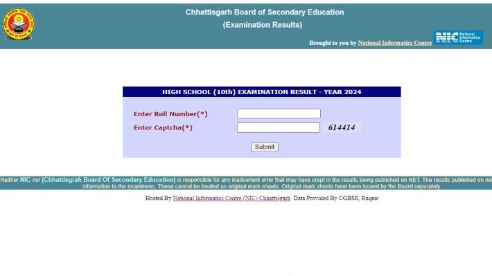 CGBSE 10th 12th Result 2024 Declared