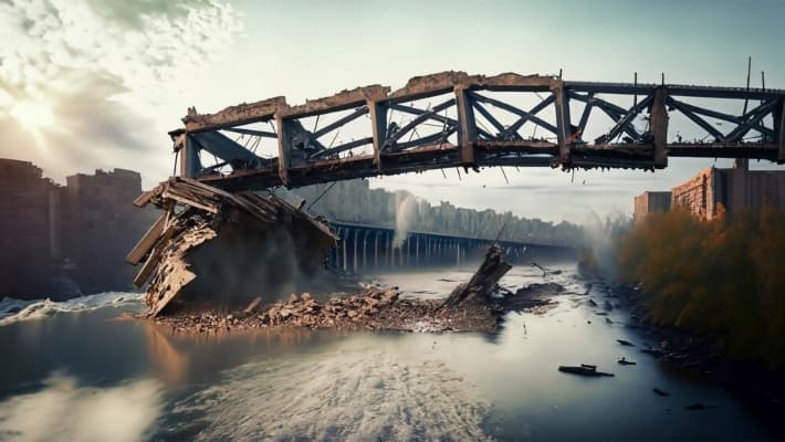 Bridge collapsed
