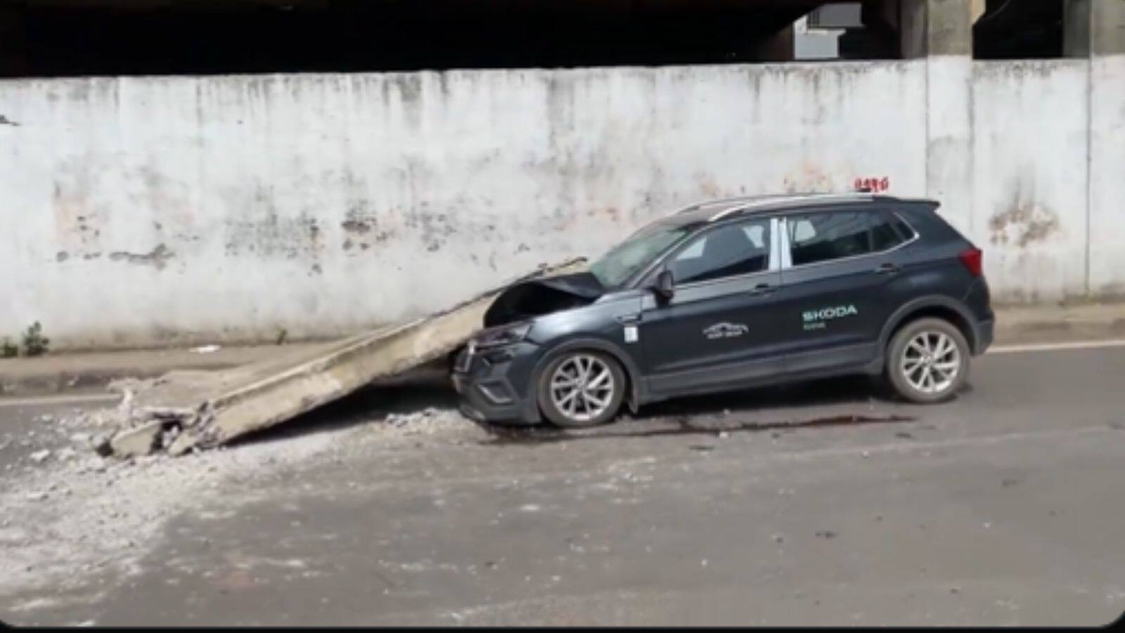 Andheri flyover slab falls on brand-new car