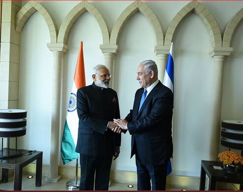 Modi and Israel PM Benjamin Netanyahu